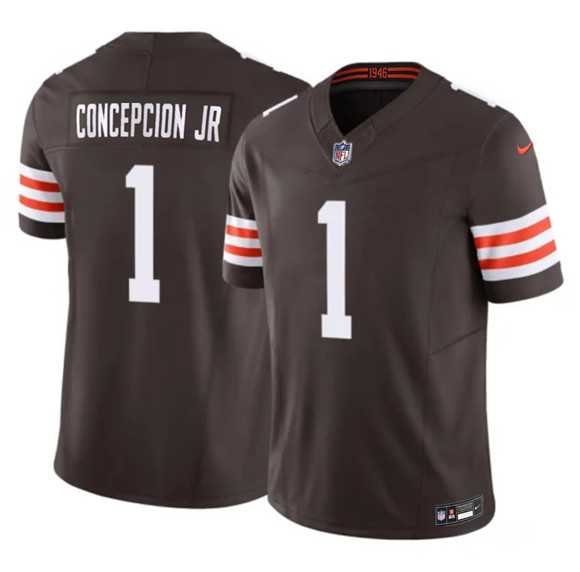 Men%27s Cleveland Browns #1 KC Concepcion Jr Brown 2026 F.U.S.E. Vapor Limited Stitched Jersey Dzhi->chicago bears->NFL Jersey