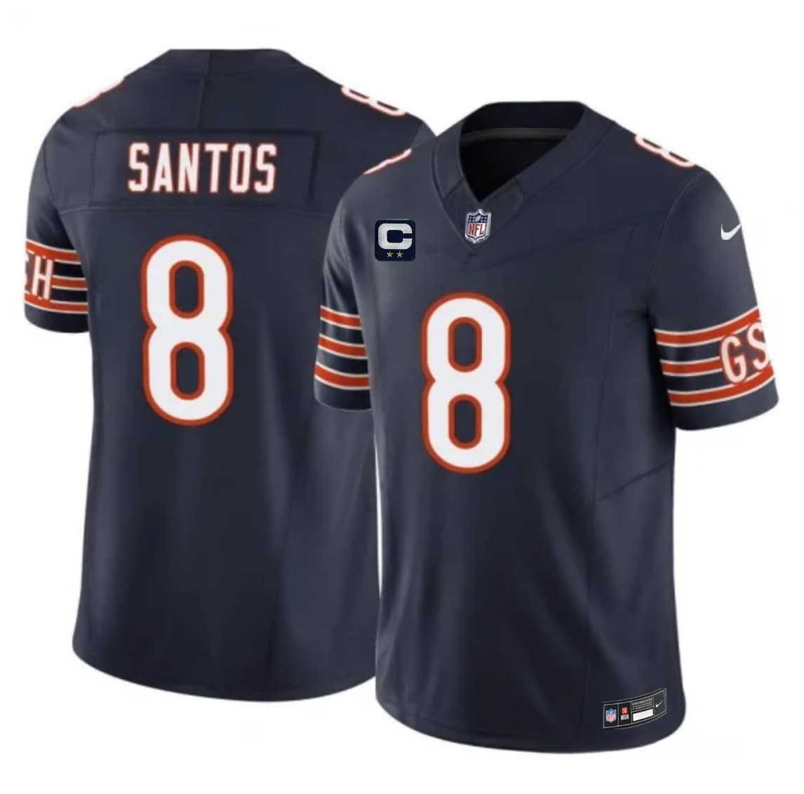 Men%27s Chicago Bears #8 Cairo Santos Navy 2026 F.U.S.E. 2-Star C Patch Vapor Untouchable Limited Stitched Jersey Dzhi->chicago bears->NFL Jersey
