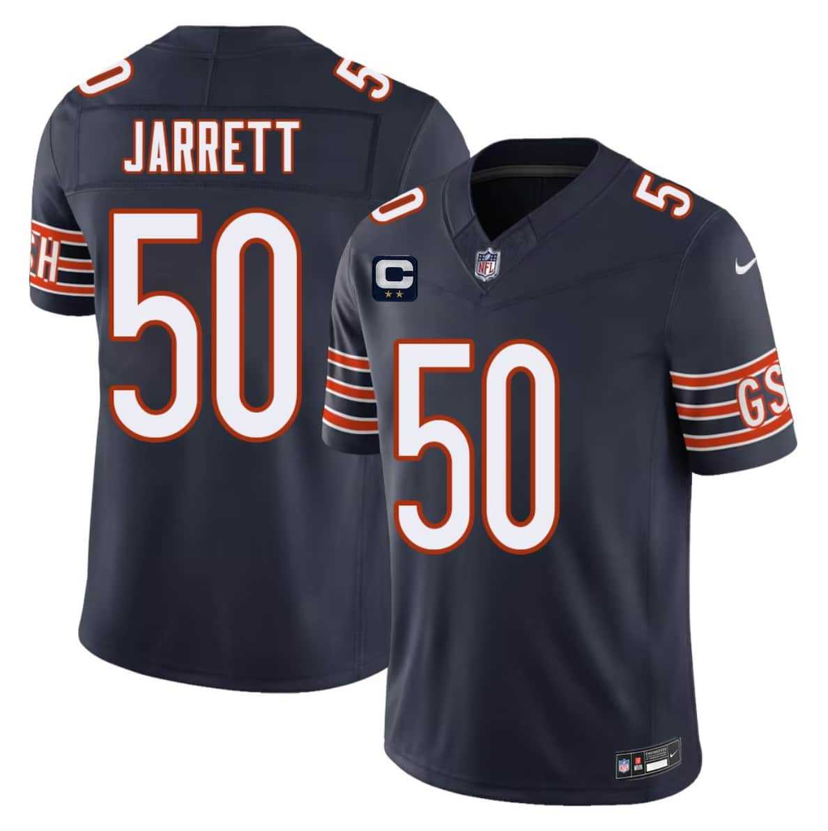 Men%27s Chicago Bears #50 Grady Jarrett Navy 2026 F.U.S.E. 2-Star C Patch Vapor Untouchable Limited Stitched Jersey Dzhi->chicago bears->NFL Jersey