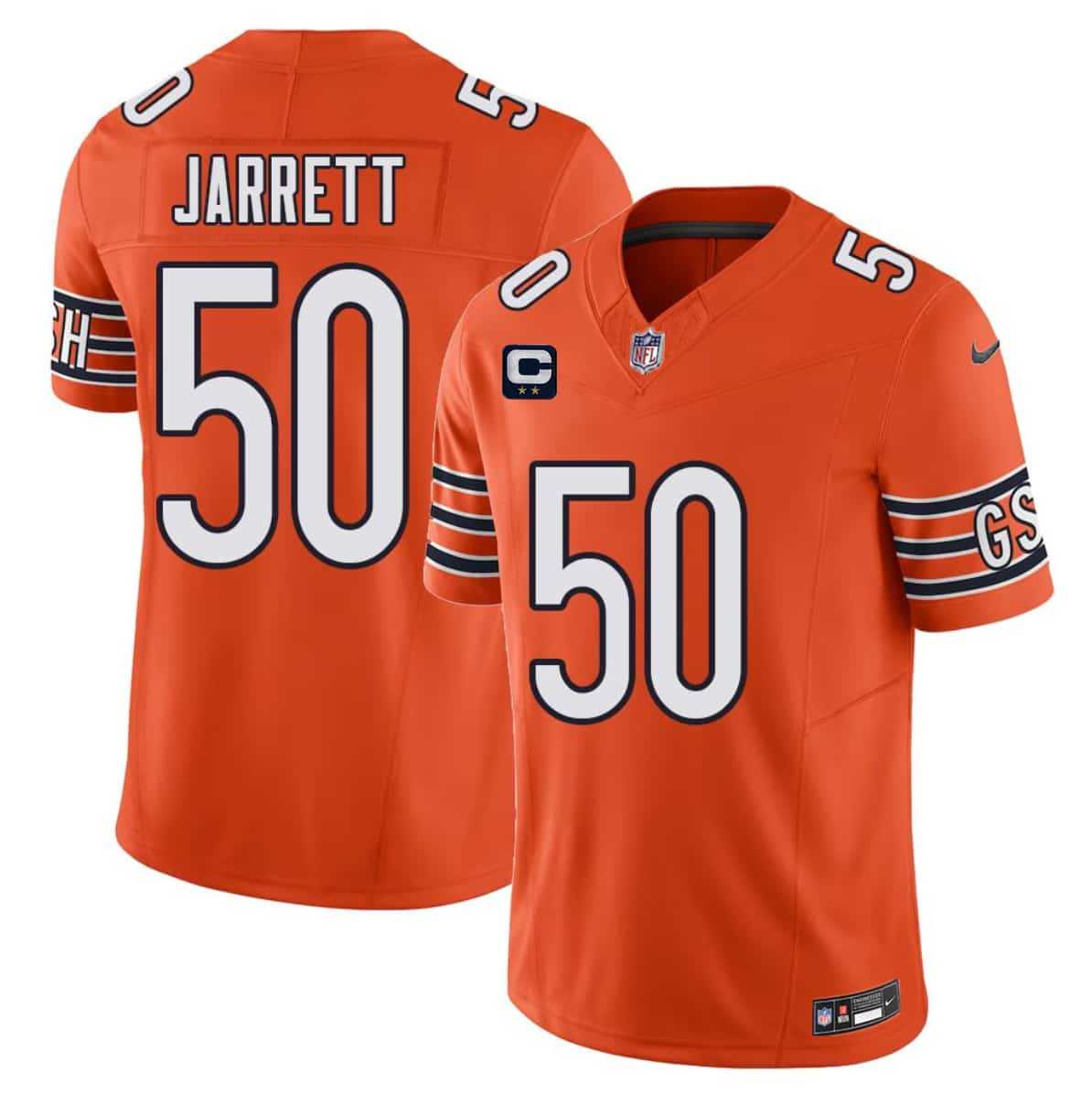 Men%27s Chicago Bears #50 Grady Jarrett Orange 2026 F.U.S.E. 2-Star C Patch Vapor Untouchable Limited Stitched Jersey Dzhi->chicago bears->NFL Jersey