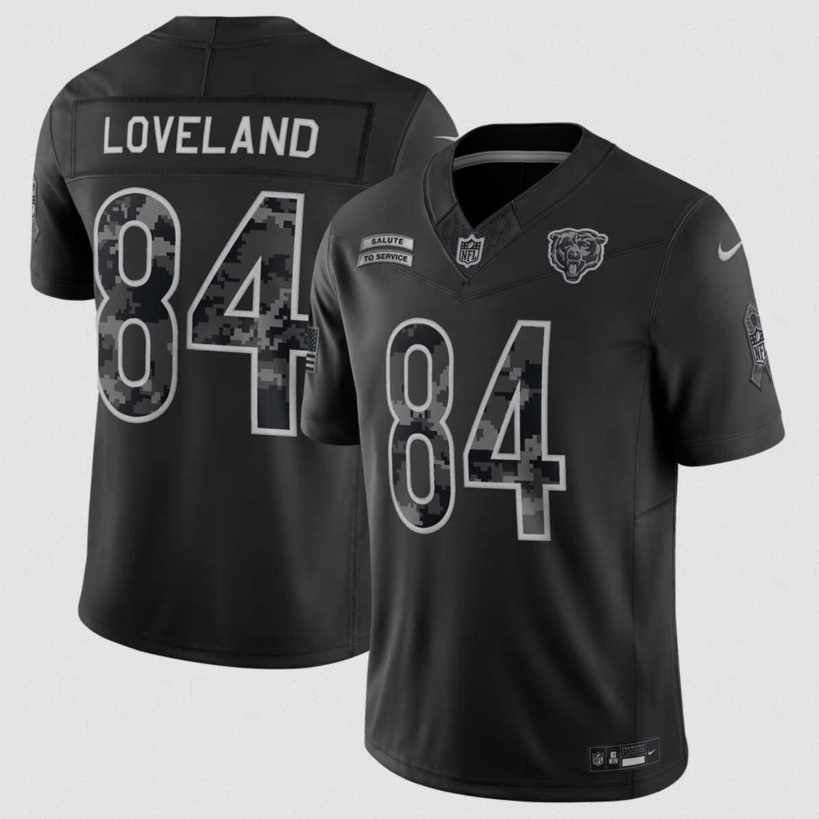 Men%27s Chicago Bears #84 Colston Loveland Black 2026 F.U.S.E. Salute to Service Limited Stitched Jersey->cincinnati bengals->NFL Jersey