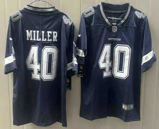 Men%27s Dallas Cowboys #40 Von Miller Limited Navy Vapor Jersey->dallas cowboys->NFL Jersey
