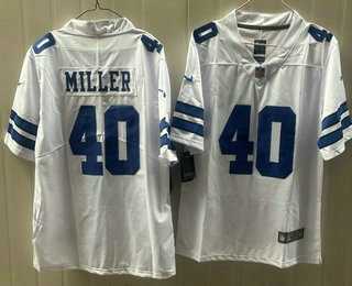 Men%27s Dallas Cowboys #40 Von Miller Limited White Vapor Jersey->dallas cowboys->NFL Jersey