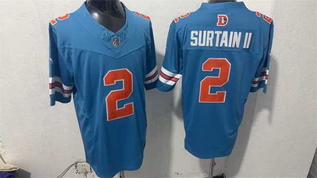 Men%27s Denver Broncos #2 Pat Surtain II Blue F.U.S.E. With Patch Throwback Vapor Limited Stitched Jersey->dallas cowboys->NFL Jersey