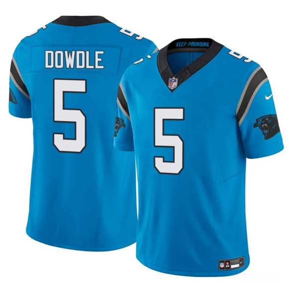 Mens Carolina Panthers #5 Rico Dowdle Blue 2025 F.U.S.E. Vapor Limited Stitched Jersey Dzhi->carolina panthers->NFL Jersey