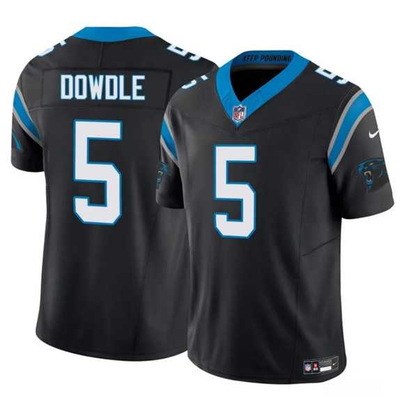 Mens Carolina Panthers #5 Rico Dowdle Black 2025 F.U.S.E. Vapor Limited Stitched Jersey Dzhi->carolina panthers->NFL Jersey