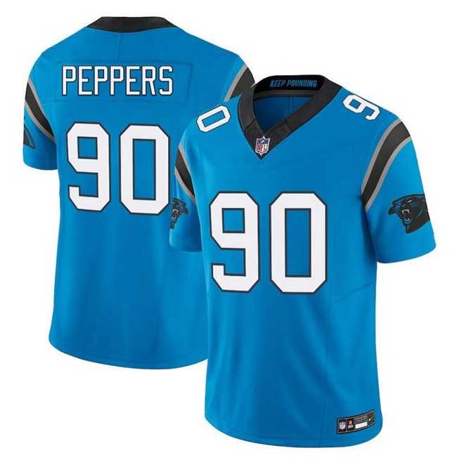 Men%27s Carolina Panthers #90 Julius Peppers Blue F.U.S.E. Vapor Limited Stitched Jersey Dzhi->carolina panthers->NFL Jersey