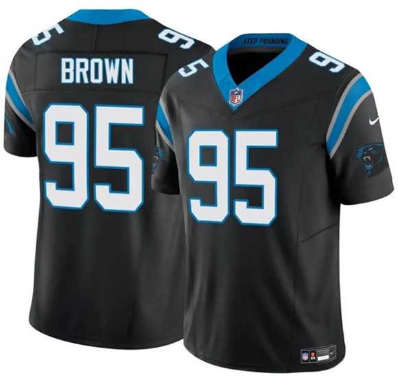 Mens Carolina Panthers #95 Derrick Brown Black 2025 F.U.S.E. Vapor Limited Stitched Jersey Dzhi->carolina panthers->NFL Jersey