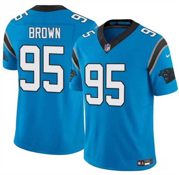 Mens Carolina Panthers #95 Derrick Brown Blue 2025 F.U.S.E. Vapor Limited Stitched Jersey Dzhi->carolina panthers->NFL Jersey