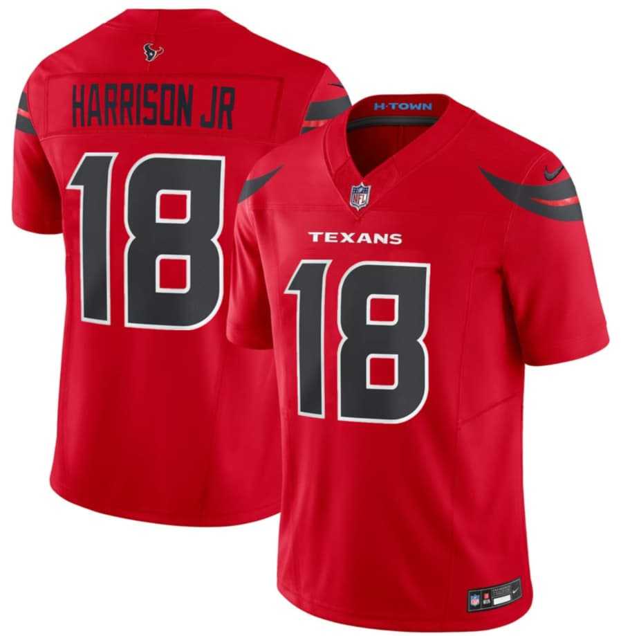 Men%27s Houston Texans #18 Marvin Harrison Jr Red 2024 Alternate Vapor F.U.S.E. Limited Stitched Jersey Dzhi->houston texans->NFL Jersey