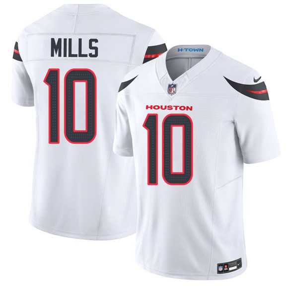 Men%27s Houston Texans #10 Davis Mills White 2026 F.U.S.E. Vapor Limited Stitched Jersey Dzhi->houston texans->NFL Jersey