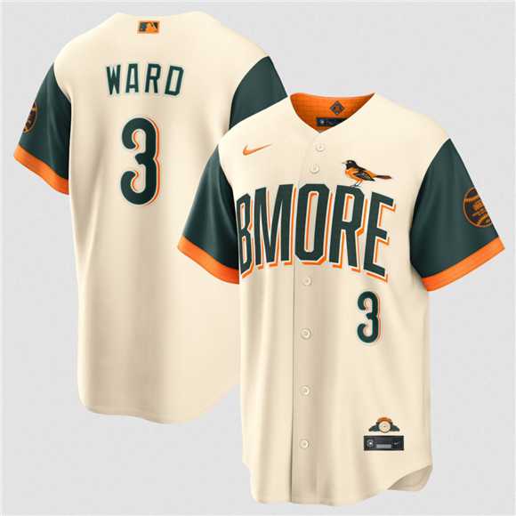 Men%27s Baltimore Orioles #3 Taylor Ward Natural 2026 City Connect Stadium Stitched Jersey Dzhi->baltimore orioles->MLB Jersey
