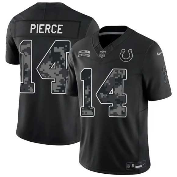 Men%27s Indianapolis Colts #14 Alec Pierce Black 2026 F.U.S.E. Salute to Service Limited Stitched Jersey Dzhi->houston texans->NFL Jersey