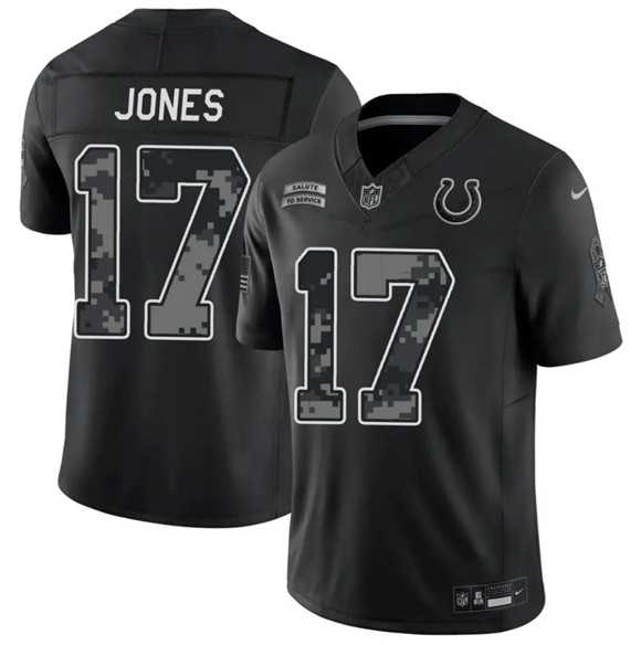 Men%27s Indianapolis Colts #17 Daniel Jones Black 2026 F.U.S.E. Salute to Service Limited Stitched Jersey Dzhi->indianapolis colts->NFL Jersey