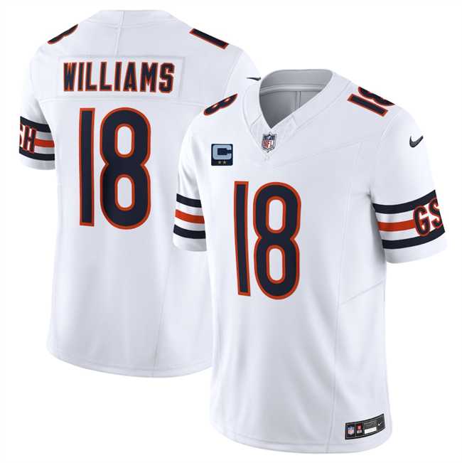 Mens Chicago Bears #18 Caleb Williams White 2025 F.U.S.E. With 2-Star C Patch Vapor Untouchable Limited Stitched Jersey Dzhi->chicago bears->NFL Jersey