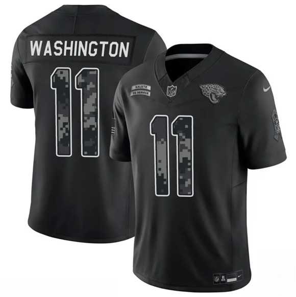 Men%27s Jacksonville Jaguars #11 Parker Washington Black F.U.S.E. 2026 Salute to Service Limited Stitched Jersey Dzhi->jacksonville jaguars->NFL Jersey