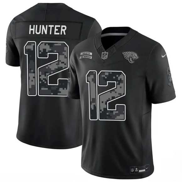 Men%27s Jacksonville Jaguars #12 Travis Hunter Black F.U.S.E. 2026 Salute to Service Limited Stitched Jersey Dzhi->jacksonville jaguars->NFL Jersey