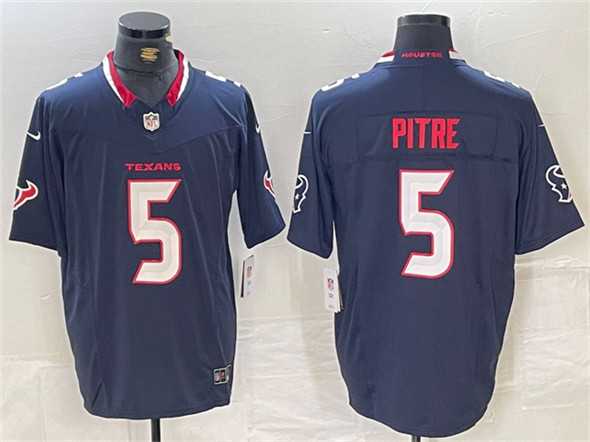 Mens Houston Texans #5 Jalen Pitre Navy F.U.S.E. Vapor Limited Football Stitched Jersey->houston texans->NFL Jersey