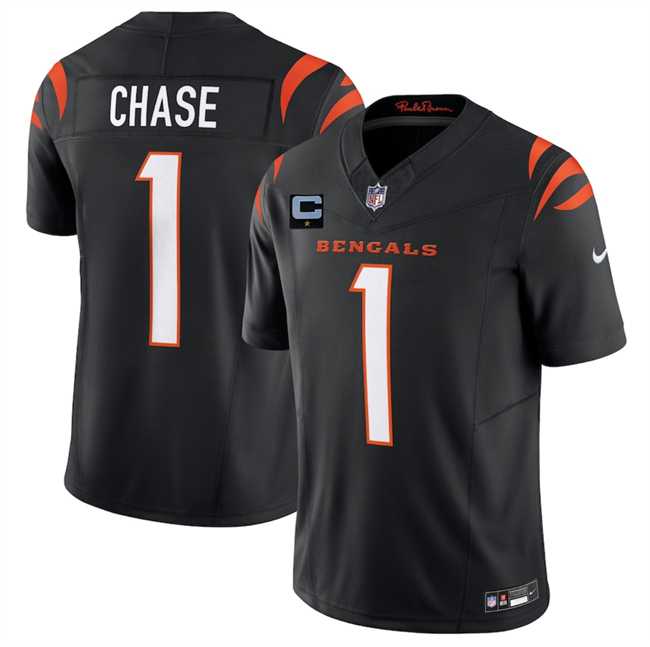 Mens Cincinnati Bengals #1 JaMarr Chase Black 2025 F.U.S.E. With 1-Star C Patch Vapor Untouchable Limited Stitched Jersey Dzhi->cincinnati bengals->NFL Jersey