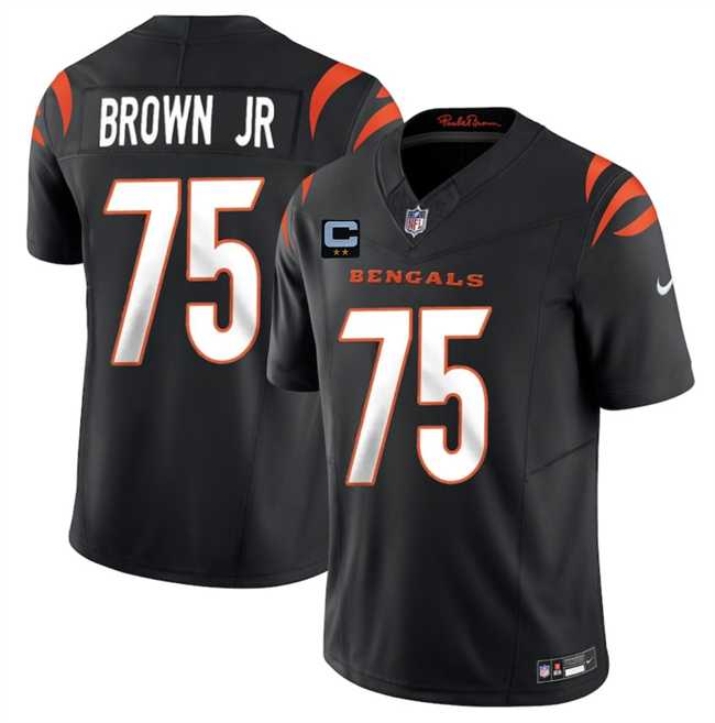 Men%27s Cincinnati Bengals #75 Orlando Brown Jr Black 2025 F.U.S.E. With 2-Star C Patch Vapor Untouchable Limited Stitched Jersey Dzhi->cincinnati bengals->NFL Jersey