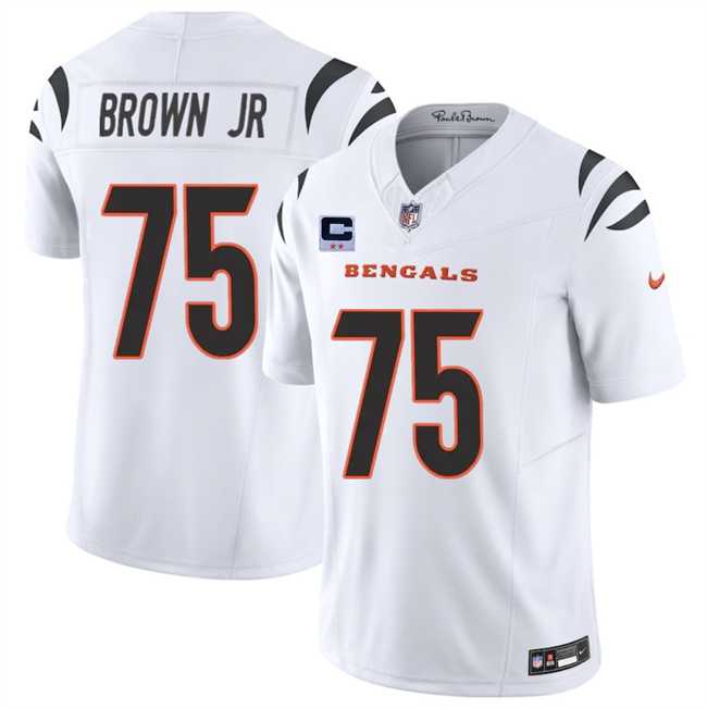 Men%27s Cincinnati Bengals #75 Orlando Brown Jr White 2025 F.U.S.E. With 2-Star C Patch Vapor Untouchable Limited Stitched Jersey Dzhi->cincinnati bengals->NFL Jersey