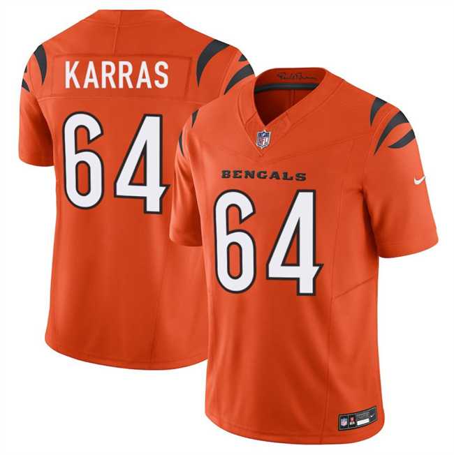 Mens Cincinnati Bengals #64 Ted Karras Orange 2025 F.U.S.E. Vapor Untouchable Limited Stitched Jersey Dzhi->cincinnati bengals->NFL Jersey