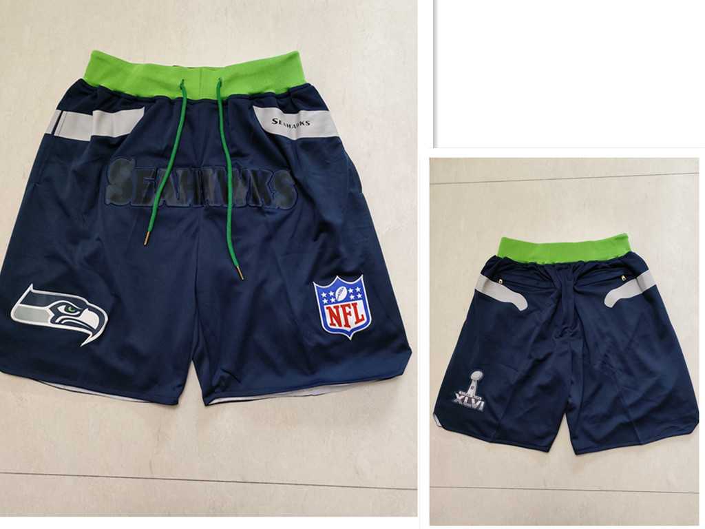 Men%27s Seattle Seahawks Navy Blue Just Don Swingman Shorts (Run Small)->san francisco 49ers->NFL Jersey