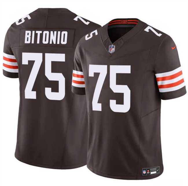 Mens Cleveland Browns #75 Joel Bitonio Brown F.U.S.E. Vapor Limited Stitched Jersey Dzhi->cleveland browns->NFL Jersey