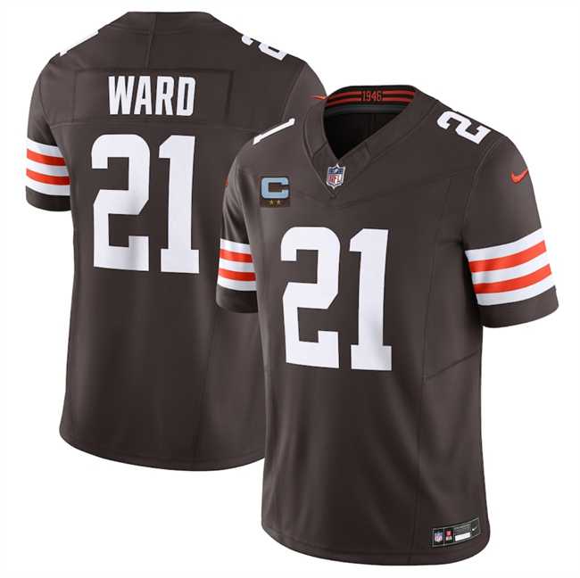 Mens Cleveland Browns #21 Denzel Ward Brown 2025 F.U.S.E. With 2-Star C Patch Vapor Limited Stitched Jersey Dzhi->cleveland browns->NFL Jersey