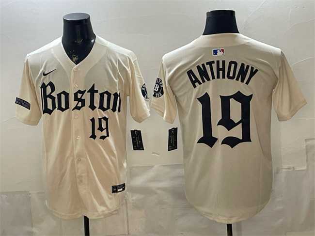 Men%27s Boston Red Sox #19 Roman Anthony Cream Gothic Vapor Limited Stitched Jersey Dzhi->baltimore orioles->MLB Jersey