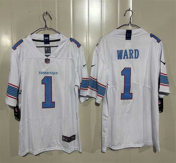 Men%27s Tennessee Titans #1 Cameron Ward White 2026 F.U.S.E. Vapor Limited Stitched Jersey->seattle seahawks->NFL Jersey