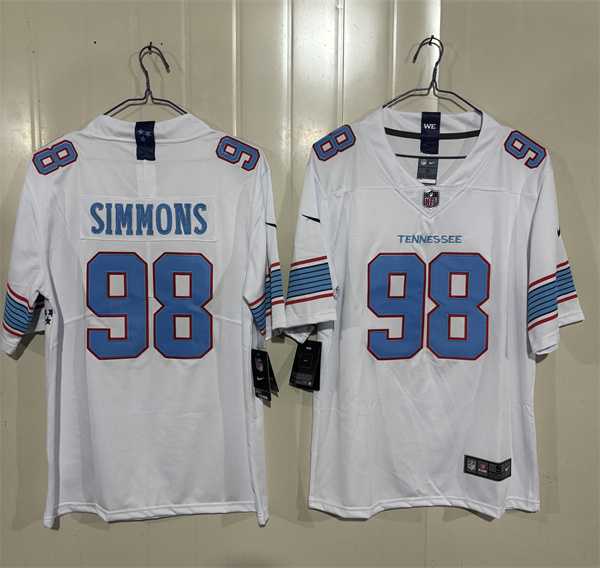 Men%27s Tennessee Titans #98 Jeffery Simmons White 2026 F.U.S.E. Vapor Limited Stitched Jersey->tennessee titans->NFL Jersey