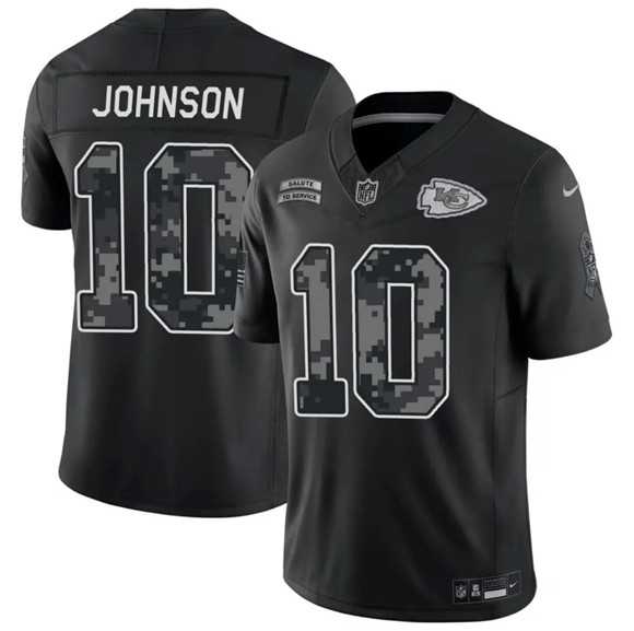 Men%27s Kansas City Chiefs #10 Emmett Johnson Black 2026 F.U.S.E. Salute to Service Limited Stitched Jersey Dzhi->kansas city chiefs->NFL Jersey