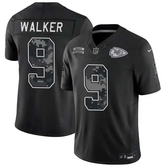 Men%27s Kansas City Chiefs #9 Kenneth Walker III Black 2026 F.U.S.E. Salute to Service Limited Stitched Jersey Dzhi->kansas city chiefs->NFL Jersey