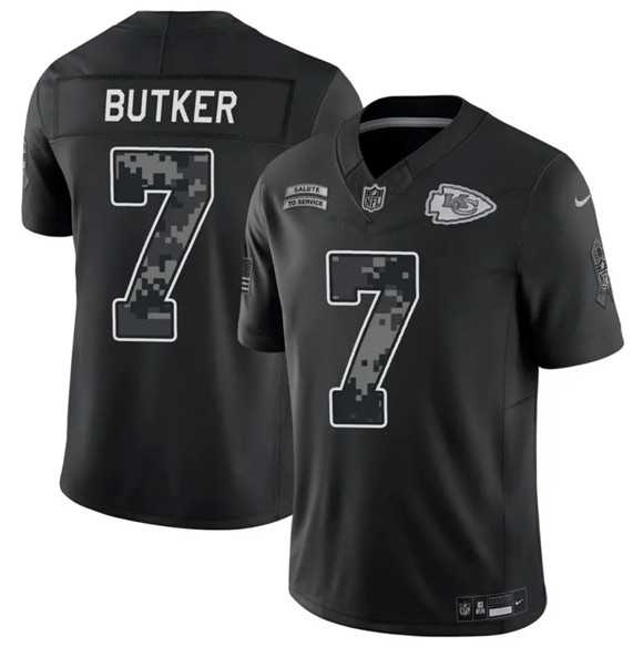 Men%27s Kansas City Chiefs #7 Harrison Butker Black 2026 F.U.S.E. Salute to Service Limited Stitched Jersey Dzhi->kansas city chiefs->NFL Jersey