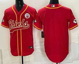 Men%27s Kansas City Chiefs Blank Red Cool Base Stitched Baseball Jersey Dzhi->kansas city chiefs->NFL Jersey