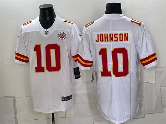 Men%27s Kansas City Chiefs #10 Emmett Johnson White 2026 Vapor Untouchable Limited Stitched Jersey->kansas city chiefs->NFL Jersey