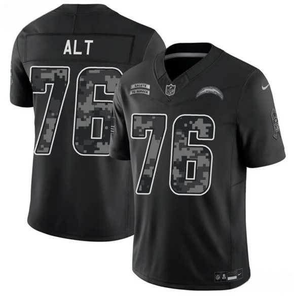Men%27s Los Angeles Chargers #76 Joe Alt Black 2026 F.U.S.E. Salute to Service Limited Stitched Jersey Dzhi->los angeles chargers->NFL Jersey