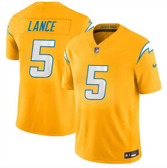 Men%27s Los Angeles Chargers #5 Trey Lance Gold 2026 F.U.S.E. Alternate Vapor Limited Stitched Jersey Dzhi->los angeles chargers->NFL Jersey