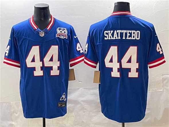 Mens New York Giants #44 Cam Skattebo Royal 2025 Draft F.U.S.E. 100th Season & State Patch Vapor Limited Football Stitched Jersey->new york giants->NFL Jersey