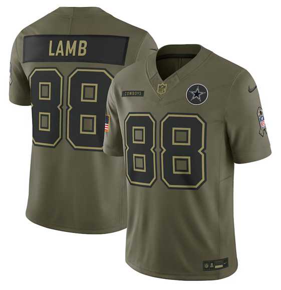 Mens Dallas Cowboys #88 CeeDee Lamb Olive 2025 Salute to Service Limited Stitched Jersey Dyin->dallas cowboys->NFL Jersey