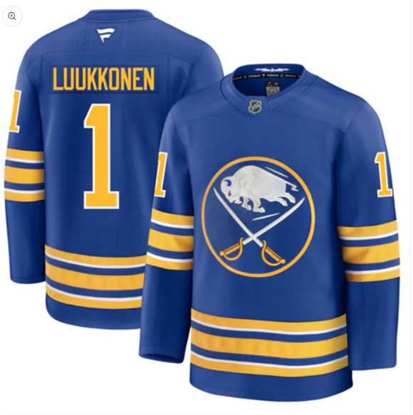 Men%27s Buffalo Sabres #1 Ukko-Pekka Luukkonen Blue Stitched Hockey Jersey Dzhi->mlb youth jerseys->MLB Jersey