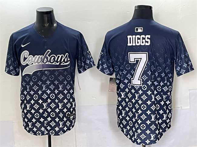 Mens Dallas Cowboys #7 Trevon Diggs Navy Limited Stitched Baseball Jersey->dallas cowboys->NFL Jersey