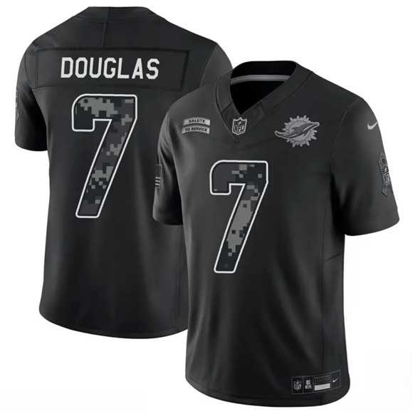 Men%27s Miami Dolphins #7 Caleb Douglas Black F.U.S.E. 2026 Salute to Service Limited Stitched Jersey Dzhi->los angeles rams->NFL Jersey
