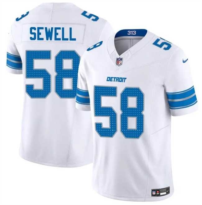 Mens Detroit Lions #58 Penei Sewell White 2025 F.U.S.E. Vapor Limited Stitched Jersey Dzhi->detroit lions->NFL Jersey