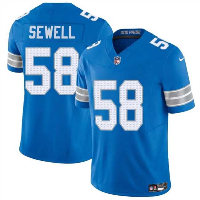 Mens Detroit Lions #58 Penei Sewell Blue 2025 F.U.S.E. Vapor Limited Stitched Jersey Dzhi->detroit lions->NFL Jersey