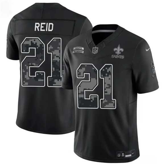 Men%27s New Orleans Saints #21 Justin Reid Black F.U.S.E. 2026 Salute to Service Limited Stitched Jersey Dzhi->new orleans saints->NFL Jersey