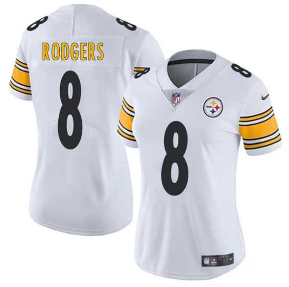 Women%27s Pittsburgh Steelers #8 Aaron Rodgers White 2025 Vapor Untouchable Limited Stitched Jersey Dzhi->las vegas raiders->NFL Jersey
