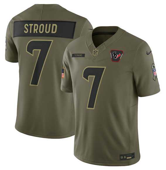 Men%27s Houston Texans #7 C.J. Stroud Olive 2025 Salute to Service Limited Stitched Jersey Dyin->indianapolis colts->NFL Jersey