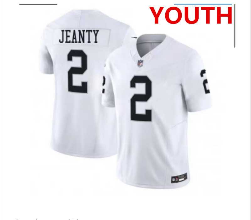 Youth Las Vegas Raiders #2 Ashton Jeanty White 2025 F.U.S.E. Vapor Stitched Jersey Dzhi->atlanta falcons->NFL Jersey